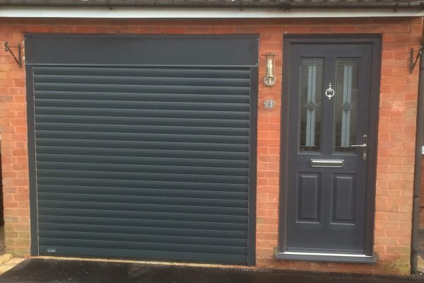 Rockdoor composite front door and matching roller door